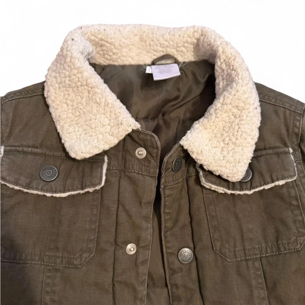 Little boys Gymboree Sherpa Collar Olive green Jacket